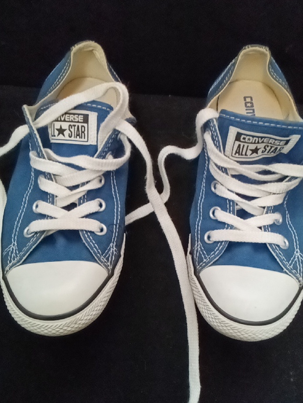 Converse Women's Low-Top Canvas Sneakers in Blue with White Accents